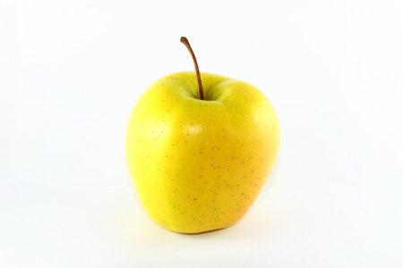 孤立的白色背景上鲜黄色的苹果