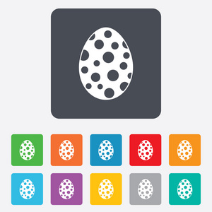 复活节彩蛋签名图标。复活节的传统象征