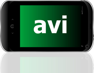 web 开发的概念 智能手机上显示的单词 avi