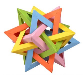 折纸五相交四面体