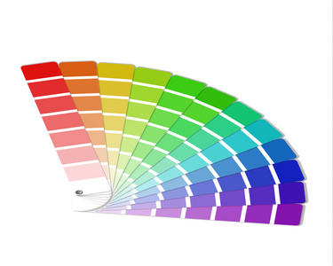 白色背景,颜色矢量样本上孤立的调色板照片