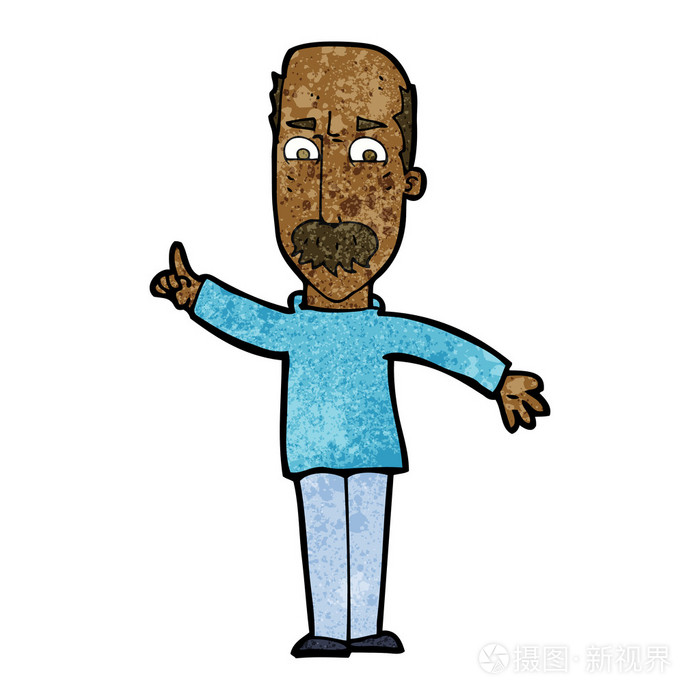 卡通漫画的人发出严厉警告