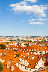 红色的屋顶在布拉格