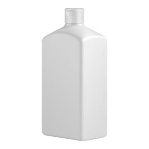 高大的方形化妆品或卫生灰度白色塑料瓶的凝胶，液体肥皂，乳液 面霜，洗发水。准备好您的设计。孤立的白色背景上的插图