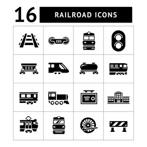设置图标的铁路和火车