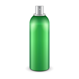 绿气溶胶喷雾金属 3d 瓶可以 油漆 涂鸦 除臭。准备好您的设计。矢量 eps10