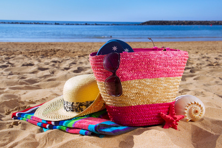 在沙滩上晒日光浴配件 strwa 袋