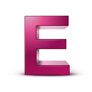 3d 粉红字母 e