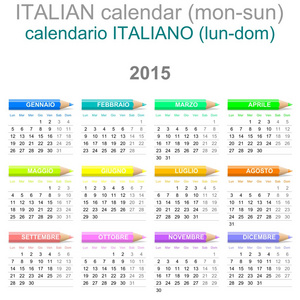 2015 蜡笔月历意大利语版本