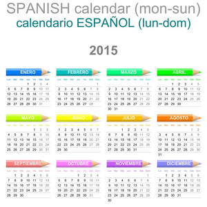 2015 蜡笔月历西班牙语版