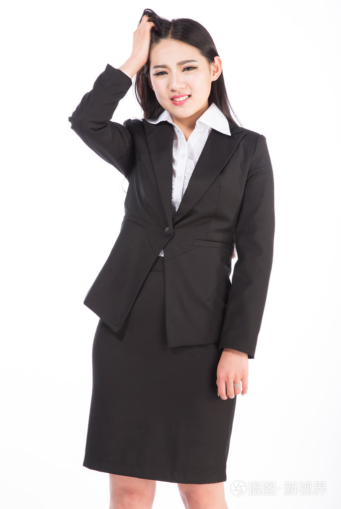 商界女强人.孤立在白色背景