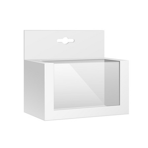 白色的横向产品包装盒与窗口图片