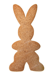 孤立的姜饼兔子图片