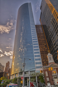 在纽约城的摩天大楼的美景