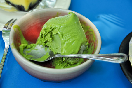 绿茶口味的冰淇淋