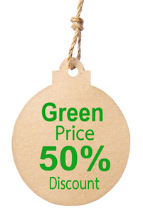 生态友好的标记，绿色价格折扣