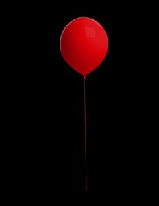 孤立在黑色的红气球