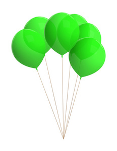 绿色气球上白色孤立