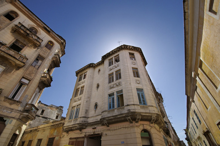 老式建筑在哈瓦那老街图片