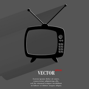 复古电视图标。现代平面设计