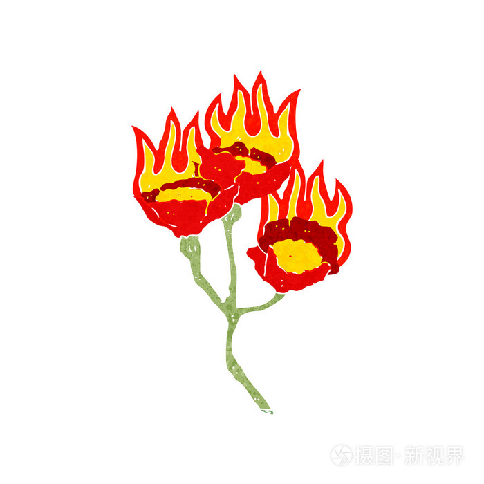 卡通燃烧的花朵插画-正版商用图片1fzkl8-摄图新视界