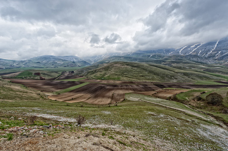 castelluccio 影意大利景观