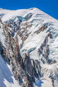 在法国的阿尔卑斯山，霞慕尼勃朗峰 mont blanc