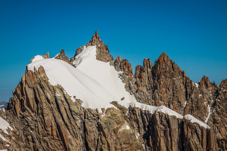 在法国的阿尔卑斯山，霞慕尼勃朗峰 mont blanc