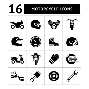 摩托车的集的图标