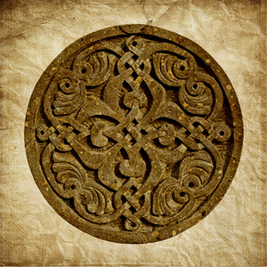 中世纪亚美尼亚装饰品上旧纸张背景
