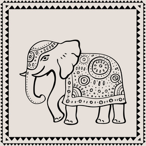 族裔的大象。印度风格