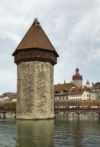 wasserturm 和 kapellbrucke，卢塞恩