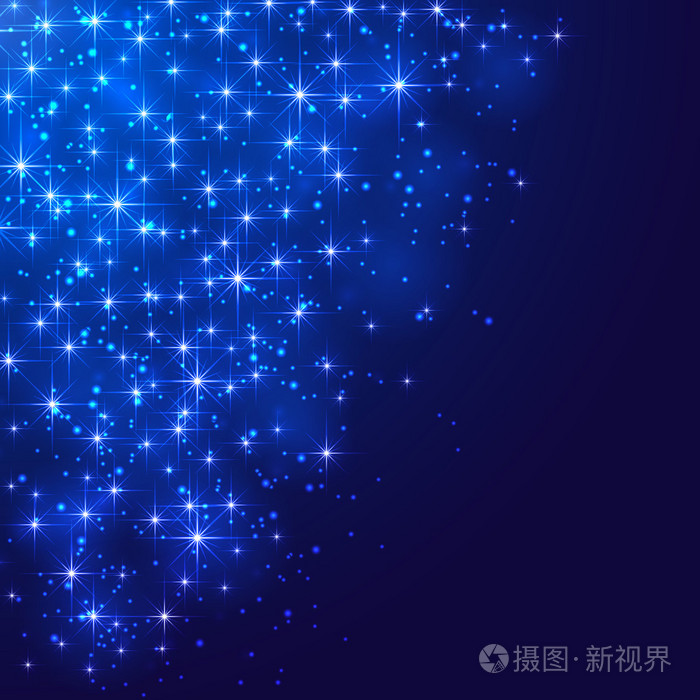 蓝色背景上的星星