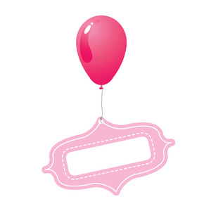 标记向量与粉红色的气球