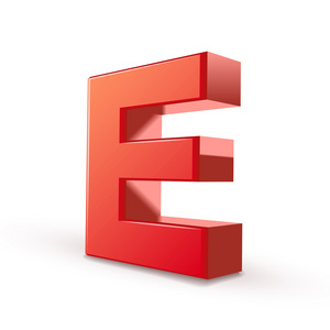 3d 的红色字母 e