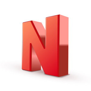 3d 的红色字母 n