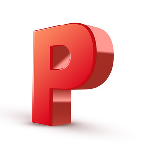 3d 的红色字母 p