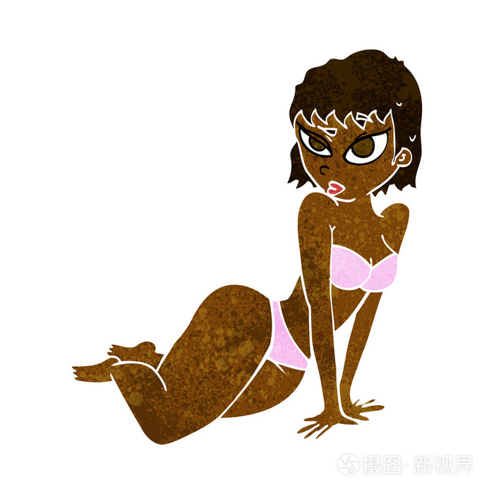 卡通性感内衣的女人