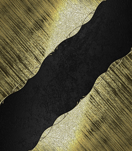 抽象黑色的背景，与黄金的黄金角修剪。设计模板。网站设计
