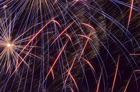 五彩缤纷的花式烟花庆祝日