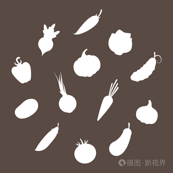 蔬菜的剪影
