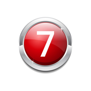 7 号圆矢量红色 web 图标按钮