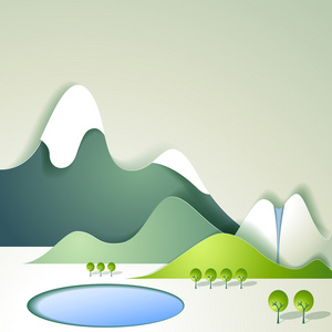 清新可爱海报纸山风景照片