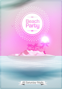夏季海滩聚会海报矢量图