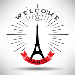 巴黎地标的版式设计图片