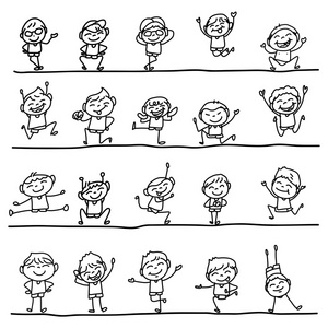手绘卡通人物快乐的孩子图片