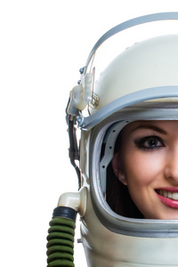 太空头盔的女人