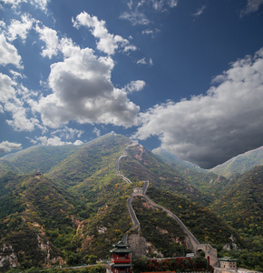 中国的长城，北京北部风景最美的部分之一的视图