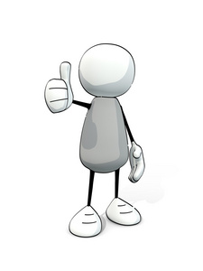 粗略小人伸出拇指在空气中照片