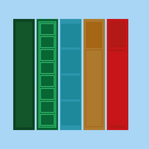 五彩斑斓的图书插图孤立的组
